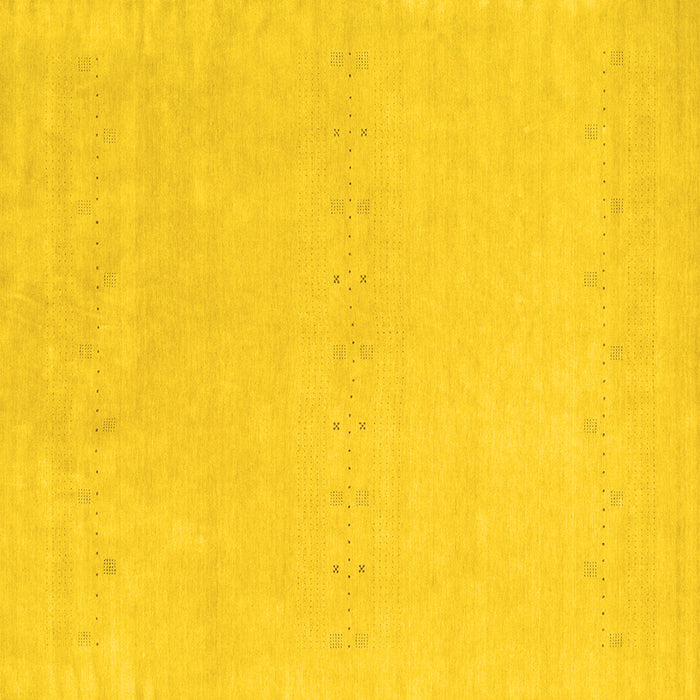 Square Machine Washable Solid Yellow Modern Rug, wshcon2457yw