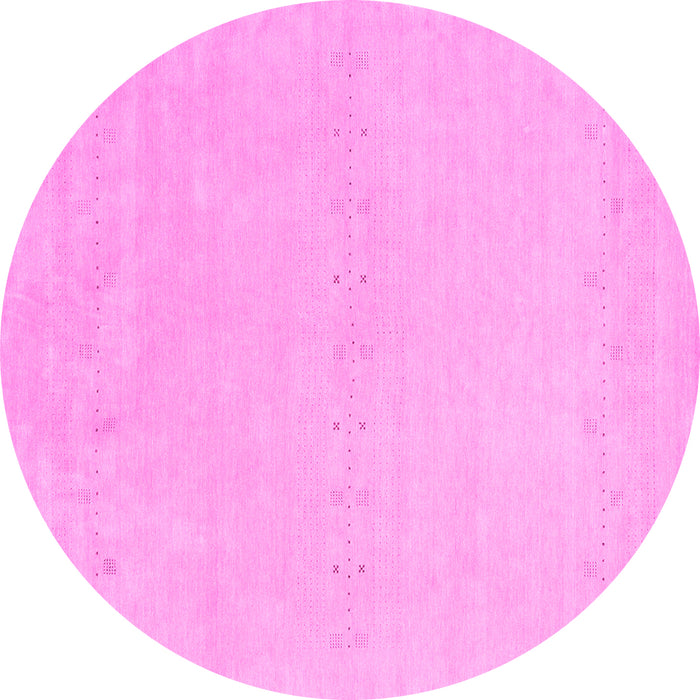 Round Solid Pink Modern Rug, con2457pnk