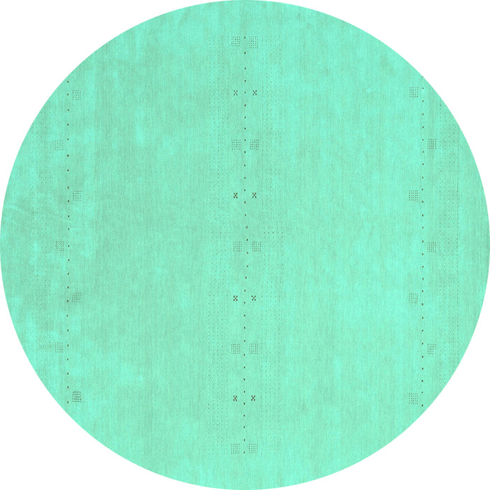 Round Solid Turquoise Modern Rug, con2457turq