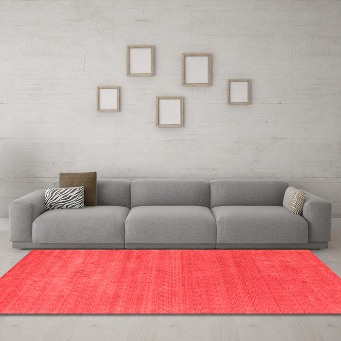 Contemporary Red Washable Rugs