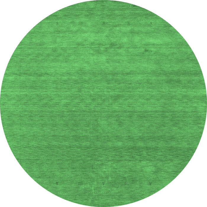 Round Abstract Emerald Green Contemporary Rug, con2458emgrn