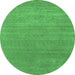 Round Abstract Emerald Green Contemporary Rug, con2458emgrn