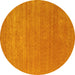 Round Abstract Yellow Contemporary Rug, con2458yw