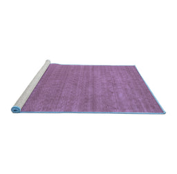 Sideview of Machine Washable Abstract Blue Contemporary Rug, wshcon2458blu