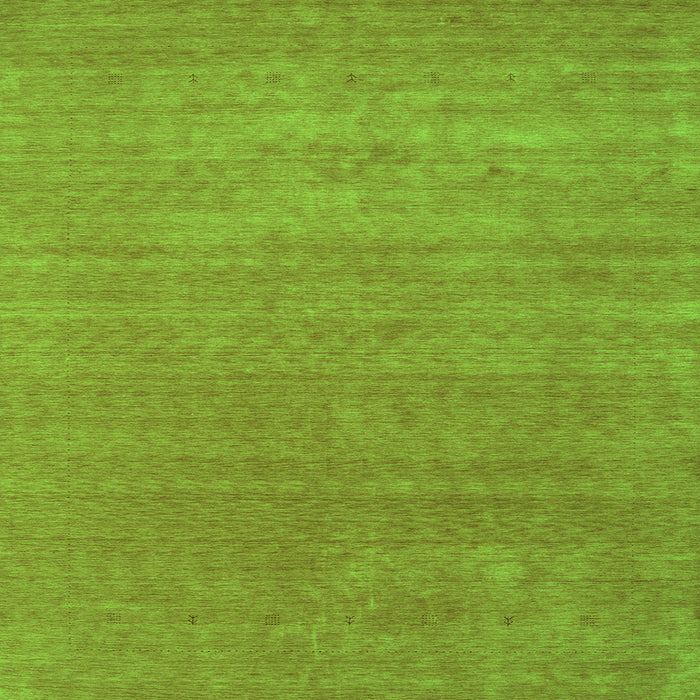 Round Machine Washable Abstract Green Contemporary Area Rugs, wshcon2458grn