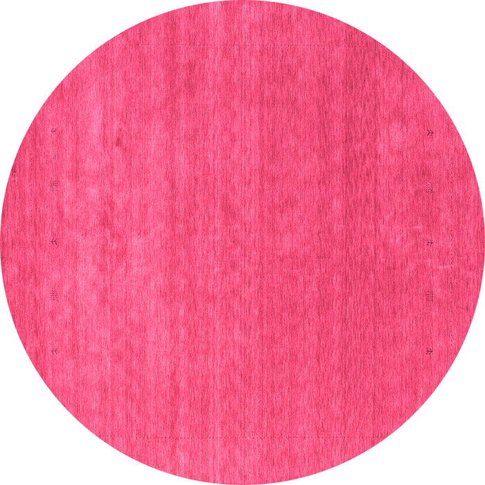 Round Abstract Pink Contemporary Rug, con2458pnk
