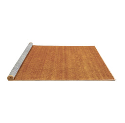 Sideview of Machine Washable Abstract Brown Contemporary Rug, wshcon2458brn