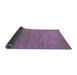 Sideview of Abstract Blue Contemporary Rug, con2458blu