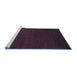 Sideview of Machine Washable Abstract Blue Contemporary Rug, wshcon2459blu