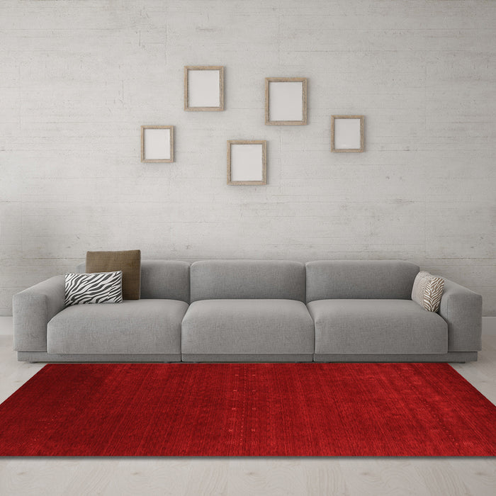 Machine Washable Abstract Orange Contemporary Area Rugs in a Living Room, wshcon2459org