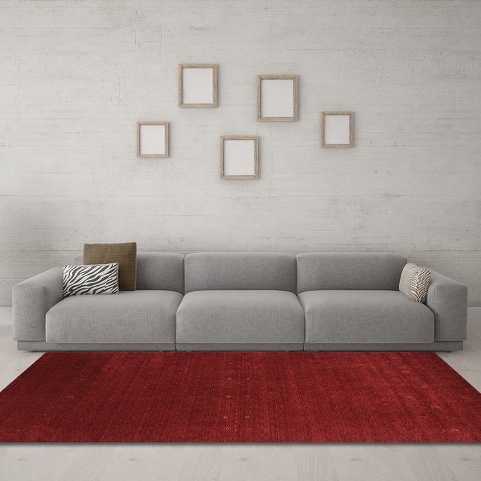 Machine Washable Abstract Brown Contemporary Rug in a Living Room,, wshcon2459brn