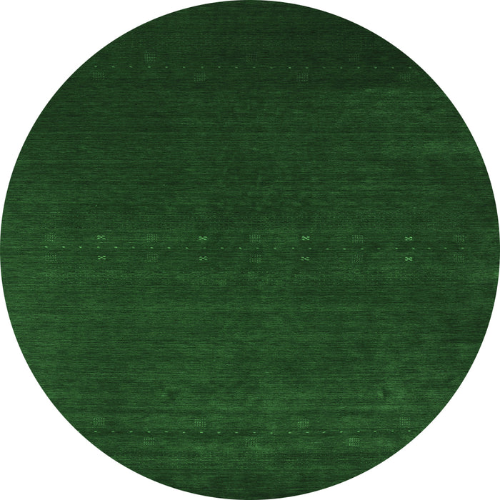 Round Abstract Emerald Green Contemporary Rug, con2459emgrn