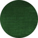 Round Abstract Emerald Green Contemporary Rug, con2459emgrn