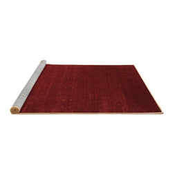 Sideview of Machine Washable Abstract Brown Contemporary Rug, wshcon2459brn