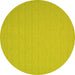 Round Abstract Yellow Contemporary Rug, con245yw