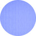 Round Abstract Blue Contemporary Rug, con245blu