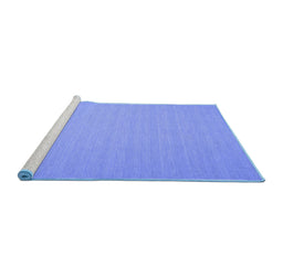Sideview of Machine Washable Abstract Blue Contemporary Rug, wshcon245blu