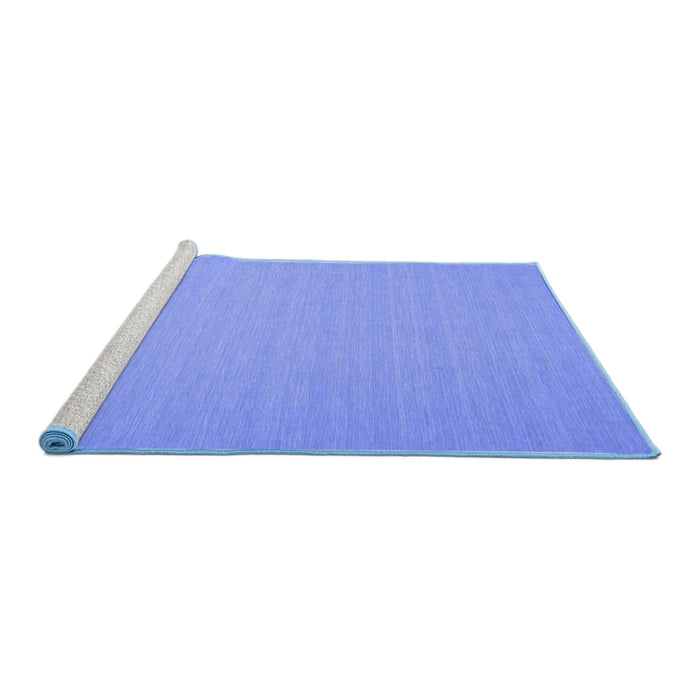 Sideview of Machine Washable Abstract Blue Contemporary Rug, wshcon245blu