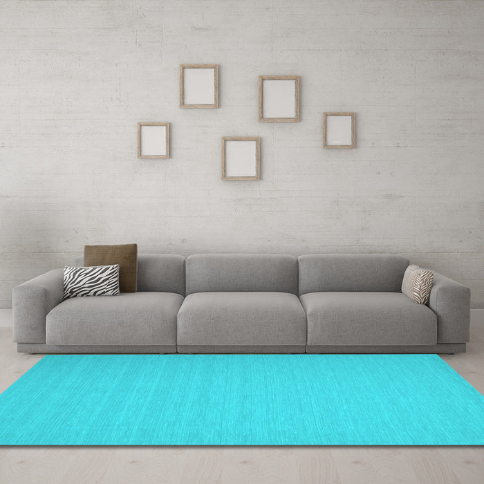 Machine Washable Abstract Light Blue Contemporary Rug in a Living Room, wshcon245lblu