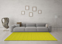 Machine Washable Abstract Yellow Contemporary Rug, wshcon245yw