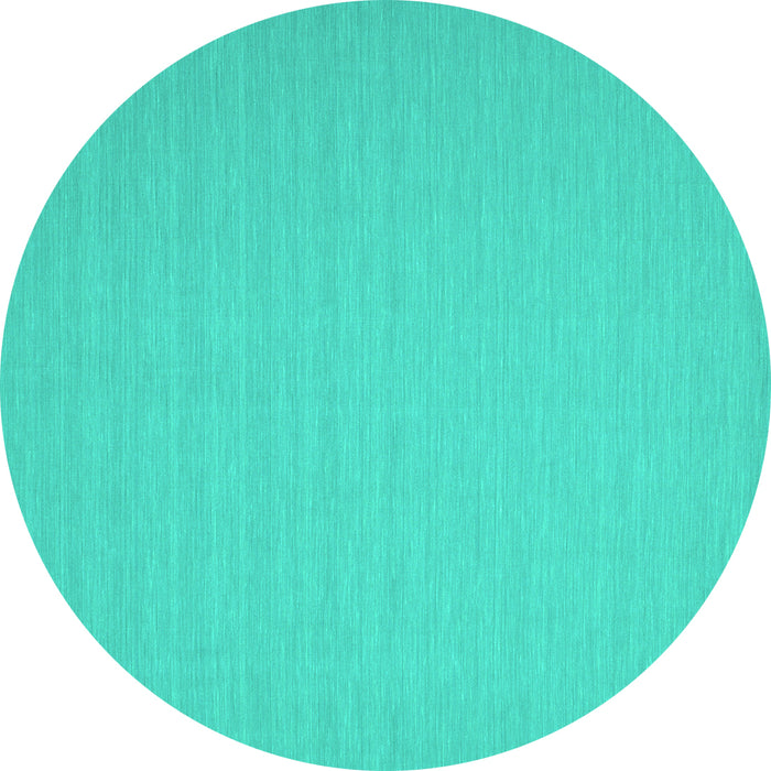 Round Machine Washable Abstract Turquoise Contemporary Area Rugs, wshcon245turq