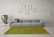 Machine Washable Abstract Green Contemporary Area Rugs in a Living Room,, wshcon2460grn