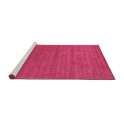 Sideview of Machine Washable Abstract Purple Contemporary Area Rugs, wshcon2460pur