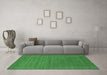 Machine Washable Abstract Emerald Green Contemporary Area Rugs in a Living Room,, wshcon2460emgrn