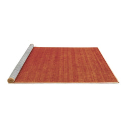 Sideview of Machine Washable Abstract Brown Contemporary Rug, wshcon2460brn