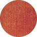 Round Abstract Brown Contemporary Rug, con2460brn