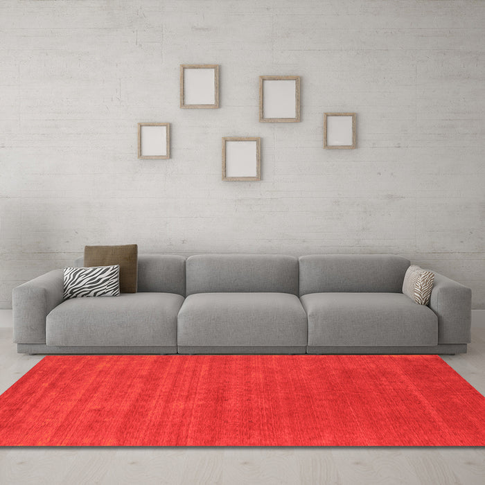 Machine Washable Abstract Orange Contemporary Area Rugs in a Living Room, wshcon2460org