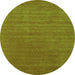 Square Abstract Green Contemporary Rug, con2460grn