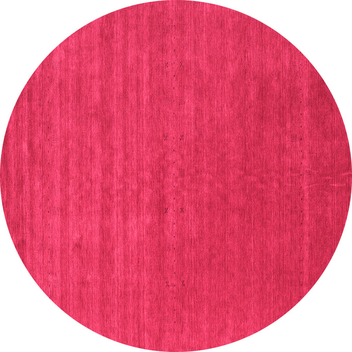 Round Machine Washable Abstract Pink Contemporary Rug, wshcon2460pnk