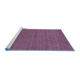 Sideview of Machine Washable Abstract Blue Contemporary Rug, wshcon2460blu