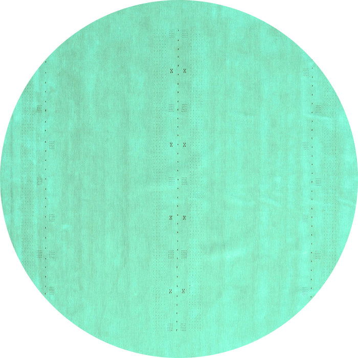 Round Solid Turquoise Modern Rug, con2461turq