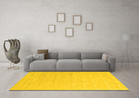 Machine Washable Solid Yellow Modern Rug, wshcon2461yw