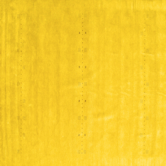 Square Machine Washable Solid Yellow Modern Rug, wshcon2461yw