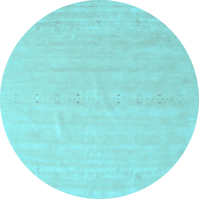 Round Solid Light Blue Modern Rug, con2461lblu