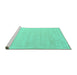 Sideview of Machine Washable Solid Turquoise Modern Area Rugs, wshcon2461turq