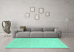 Machine Washable Solid Turquoise Modern Area Rugs in a Living Room,, wshcon2462turq