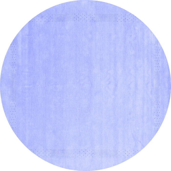 Round Solid Blue Modern Rug, con2462blu