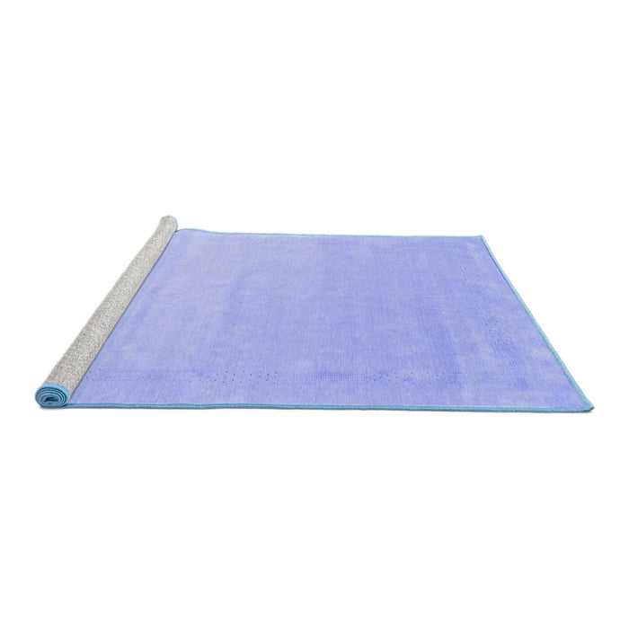 Sideview of Machine Washable Solid Blue Modern Rug, wshcon2462blu