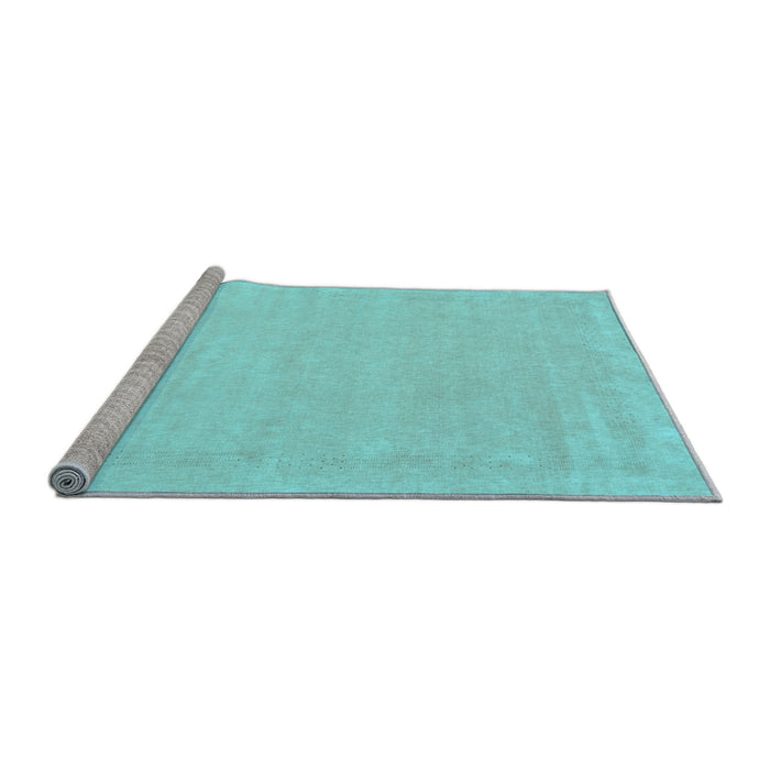 Sideview of Machine Washable Solid Light Blue Modern Rug, wshcon2462lblu