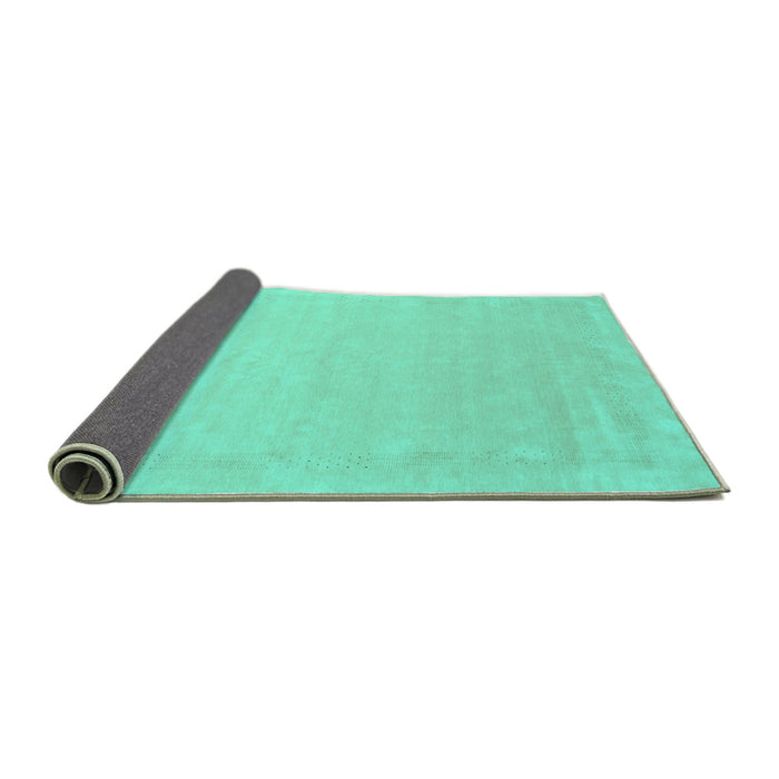 Sideview of Solid Turquoise Modern Rug, con2462turq