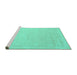 Sideview of Machine Washable Solid Turquoise Modern Area Rugs, wshcon2462turq