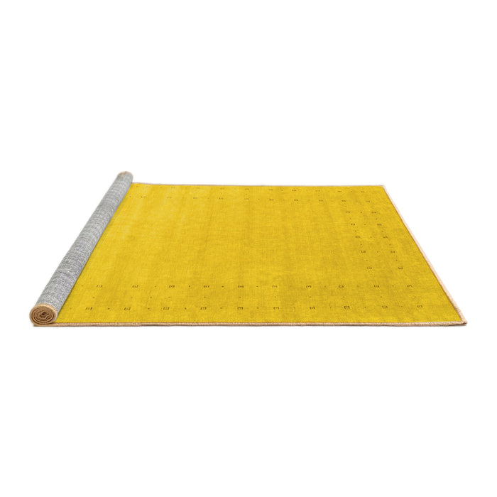 Sideview of Machine Washable Solid Yellow Modern Rug, wshcon2463yw