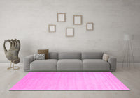 Machine Washable Solid Pink Modern Rug, wshcon2463pnk