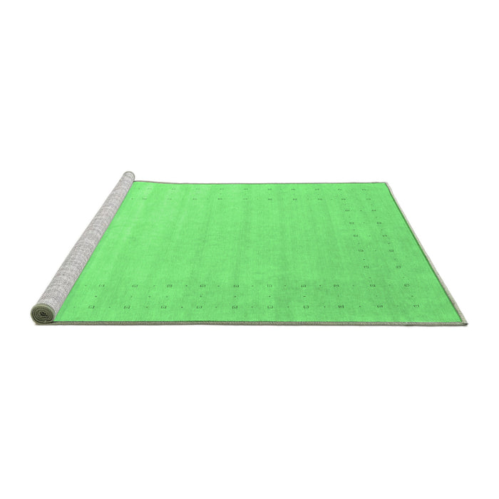 Sideview of Machine Washable Solid Emerald Green Modern Area Rugs, wshcon2463emgrn