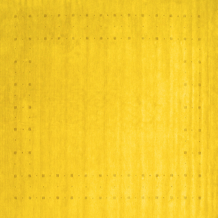 Square Machine Washable Solid Yellow Modern Rug, wshcon2463yw