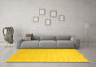 Machine Washable Solid Yellow Modern Rug in a Living Room, wshcon2463yw